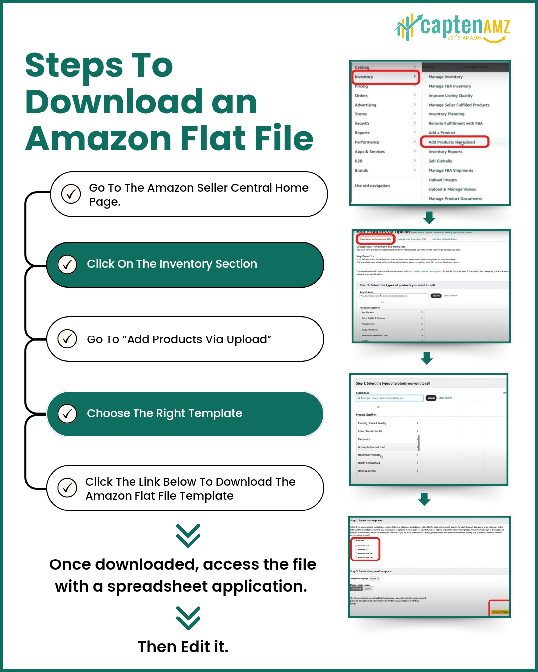 Steps to download an amazon flat file