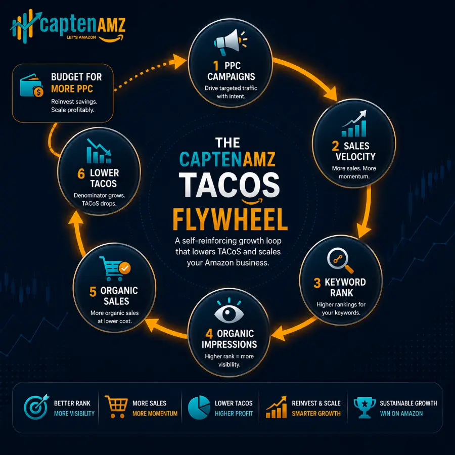 AMAZON PPC-TO-ORGANIC FLYWHEEL DIAGRAM